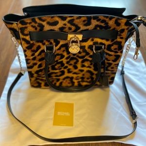 Michael Kors Large Animal  Fur and Leather purse